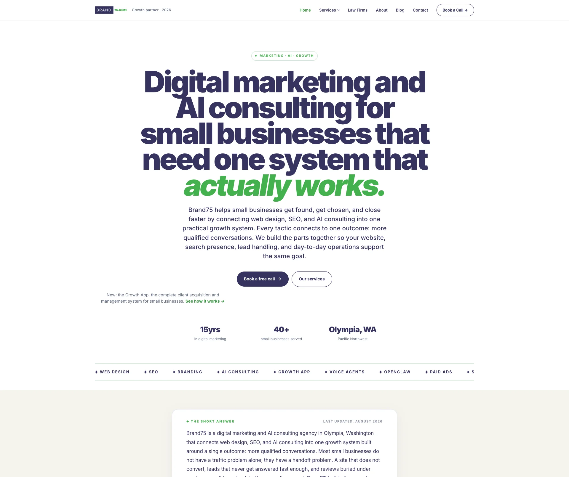 Brand75 digital marketing and AI consulting